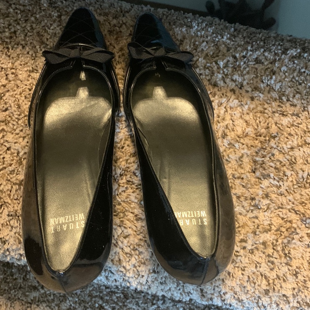 Stuart Weitzman black patent leather pump, size 11M